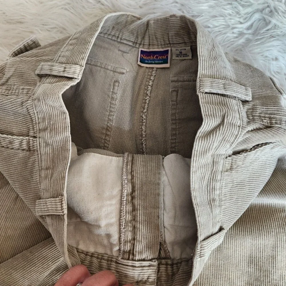 VTG NorthCrest Corduroy Carpenter Shorts‎ Size 36 Gray Made In USA Mom Hikers
